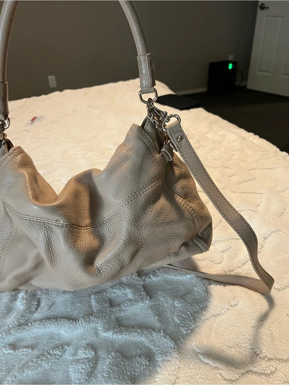 kate spade Taupe Pebbled Leather Crossbody Bag